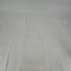 Antique French Nightgown Womens Size XL White Cotton France Cottagecore 1910s